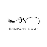 initial ZS logo handwriting beauty salon fashion modern luxury letter vector