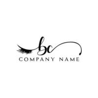 inicial bc logo escritura salón de belleza moda moderno lujo carta vector