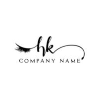 initial HK logo handwriting beauty salon fashion modern luxury letter vector