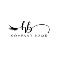 inicial hb logo escritura salón de belleza moda moderno lujo carta vector