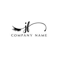 initial JF logo handwriting beauty salon fashion modern luxury letter vector