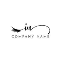 initial IU logo handwriting beauty salon fashion modern luxury letter vector