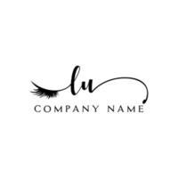 initial LU logo handwriting beauty salon fashion modern luxury letter vector