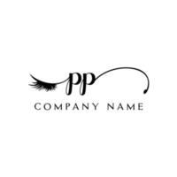 initial PP logo handwriting beauty salon fashion modern luxury letter vector