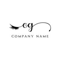 initial OG logo handwriting beauty salon fashion modern luxury letter vector