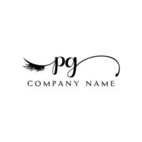 initial PG logo handwriting beauty salon fashion modern luxury letter vector