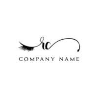 inicial rc logo escritura salón de belleza moda moderno lujo carta vector