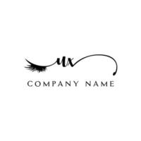initial UX logo handwriting beauty salon fashion modern luxury letter vector