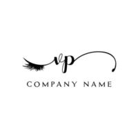 initial VP logo handwriting beauty salon fashion modern luxury letter vector