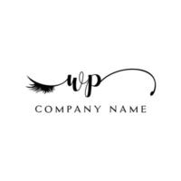 initial WP logo handwriting beauty salon fashion modern luxury letter vector