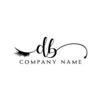 initial DB logo handwriting beauty salon fashion modern luxury letter vector