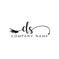 initial DS logo handwriting beauty salon fashion modern luxury letter vector