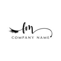 inicial fm logo escritura salón de belleza moda moderno lujo carta vector