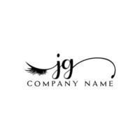 initial JG logo handwriting beauty salon fashion modern luxury letter vector