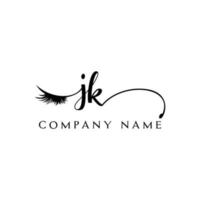 initial JK logo handwriting beauty salon fashion modern luxury letter vector