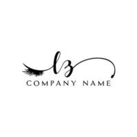 initial LZ logo handwriting beauty salon fashion modern luxury letter vector