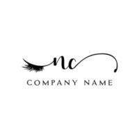 initial NC logo handwriting beauty salon fashion modern luxury letter vector