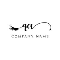 inicial qa logo escritura salón de belleza moda moderno lujo carta vector