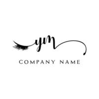 initial YM logo handwriting beauty salon fashion modern luxury letter vector