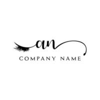 initial AN logo handwriting beauty salon fashion modern luxury letter vector