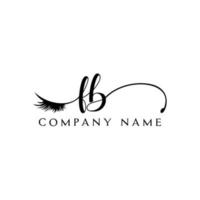 initial FB logo handwriting beauty salon fashion modern luxury letter vector