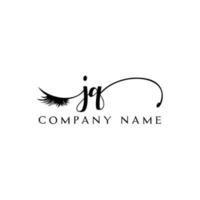 initial JQ logo handwriting beauty salon fashion modern luxury letter vector