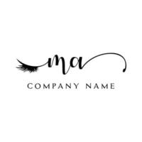 initial MA logo handwriting beauty salon fashion modern luxury letter vector