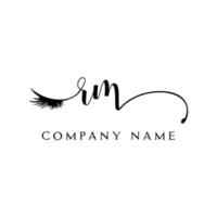 inicial rm logo escritura salón de belleza moda moderno lujo carta vector