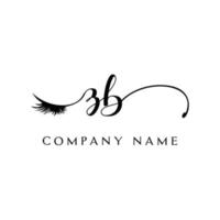 initial ZB logo handwriting beauty salon fashion modern luxury letter vector