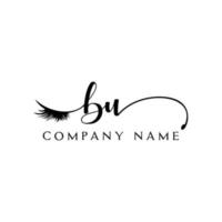 initial BU logo handwriting beauty salon fashion modern luxury letter vector