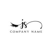 initial JS logo handwriting beauty salon fashion modern luxury letter vector