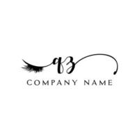 initial QZ logo handwriting beauty salon fashion modern luxury letter vector