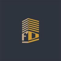 FD initial monogram real estate logo ideas vector