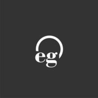 EG initial monogram logo with creative circle line design vector