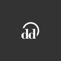 DD initial monogram logo with creative circle line design vector