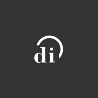 DI initial monogram logo with creative circle line design vector