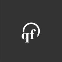 QF initial monogram logo with creative circle line design vector