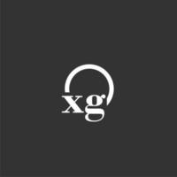 XG initial monogram logo with creative circle line design vector
