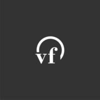 VF initial monogram logo with creative circle line design vector