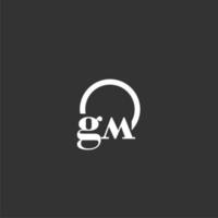 GM initial monogram logo with creative circle line design vector