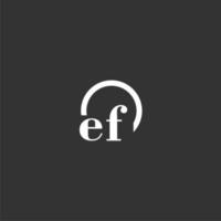 EF initial monogram logo with creative circle line design vector