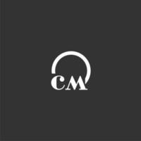 CM initial monogram logo with creative circle line design vector