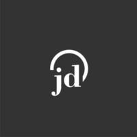 JD initial monogram logo with creative circle line design vector