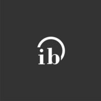 IB initial monogram logo with creative circle line design vector