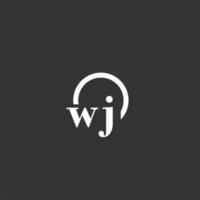 WJ initial monogram logo with creative circle line design vector
