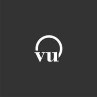 VU initial monogram logo with creative circle line design vector