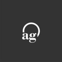 AG initial monogram logo with creative circle line design vector