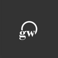 GW initial monogram logo with creative circle line design vector