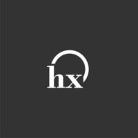 HX initial monogram logo with creative circle line design vector