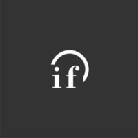 IF initial monogram logo with creative circle line design vector